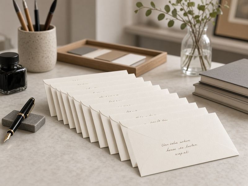 Envelope addressing at Ripuasdott Lettering